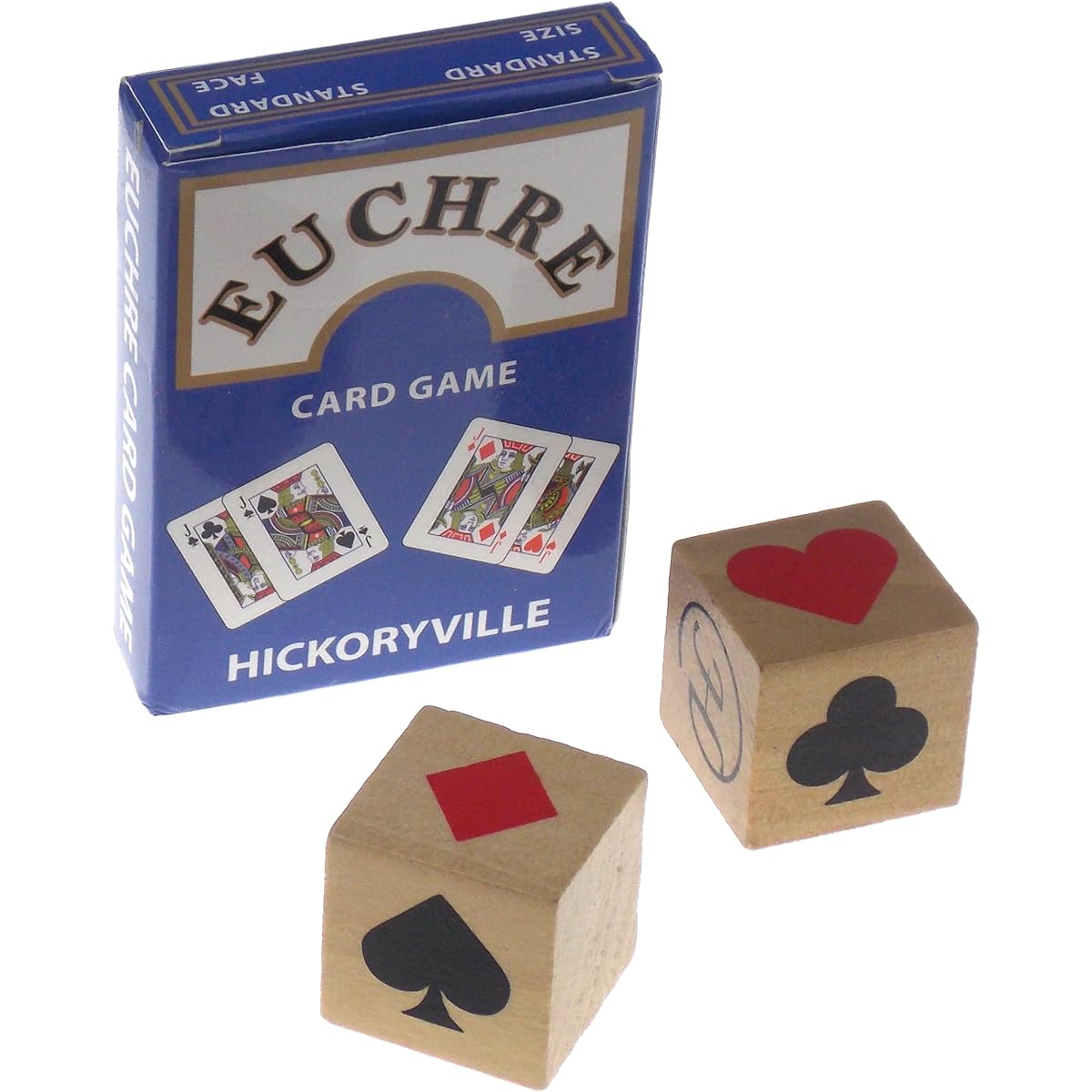 Hickoryville Euchre Playing Cards Bundle - 2 Euchre Decks with 2 Suit Marker Dice in 1 Box