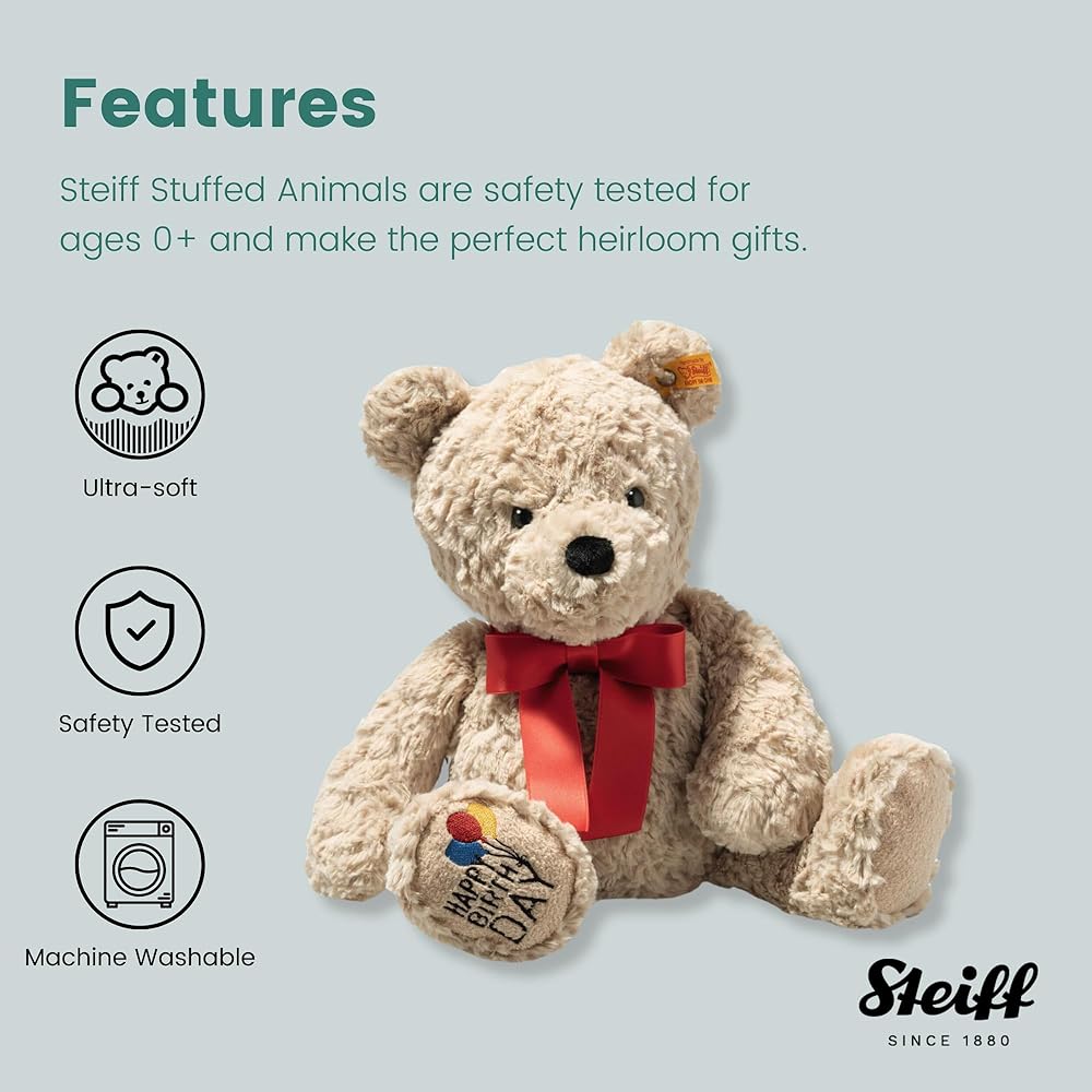 Steiff Teddy Bear Jimmy Teddy Bear Happy Birthday Steiff Jimmy Teddy Bear Happy Birthday Stuffed Bear Gift Present Birthday