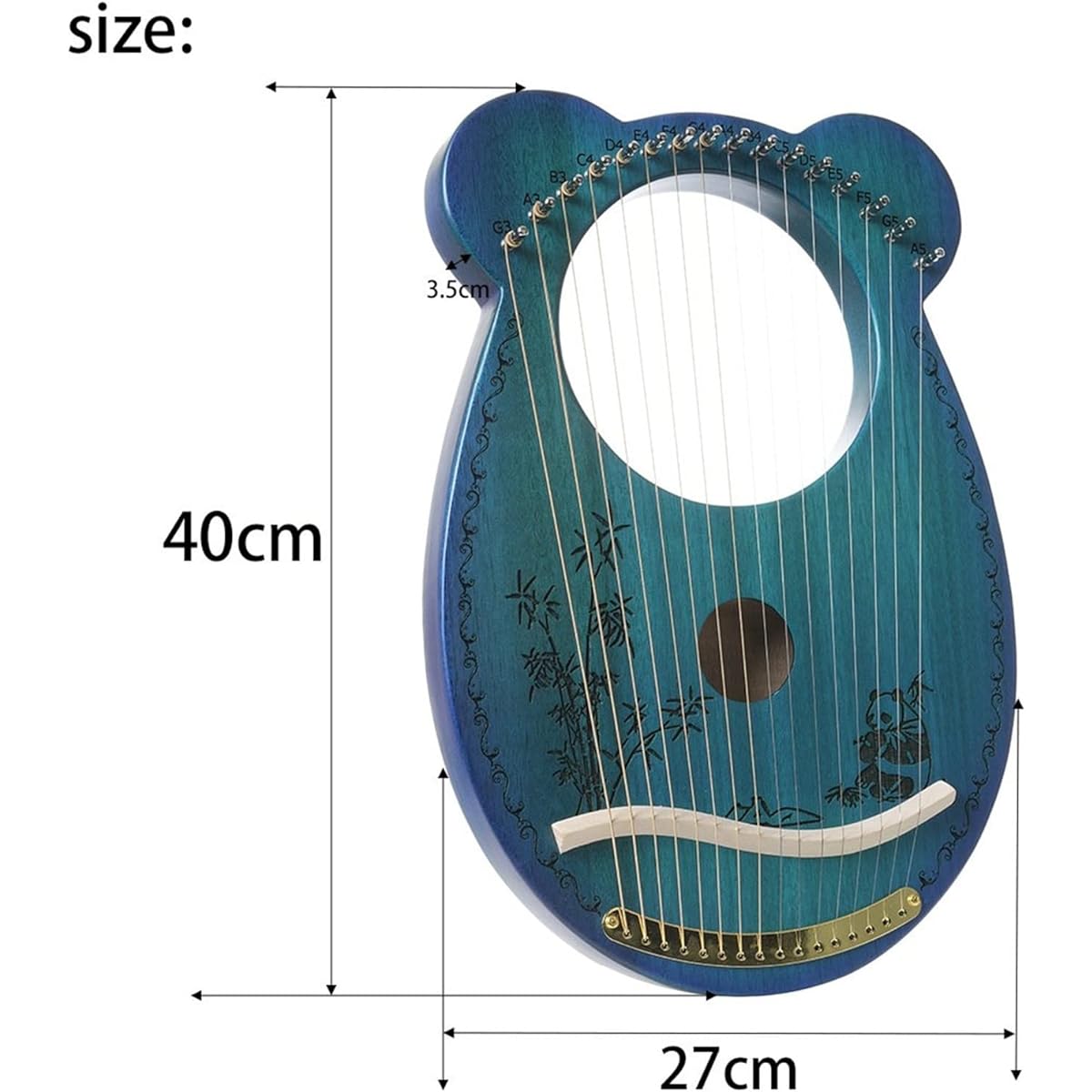 WowZza 16 String Mini Harp Musical Instrument Portable Lyre for Beginners Instrument Lyra Harp for Beginners
