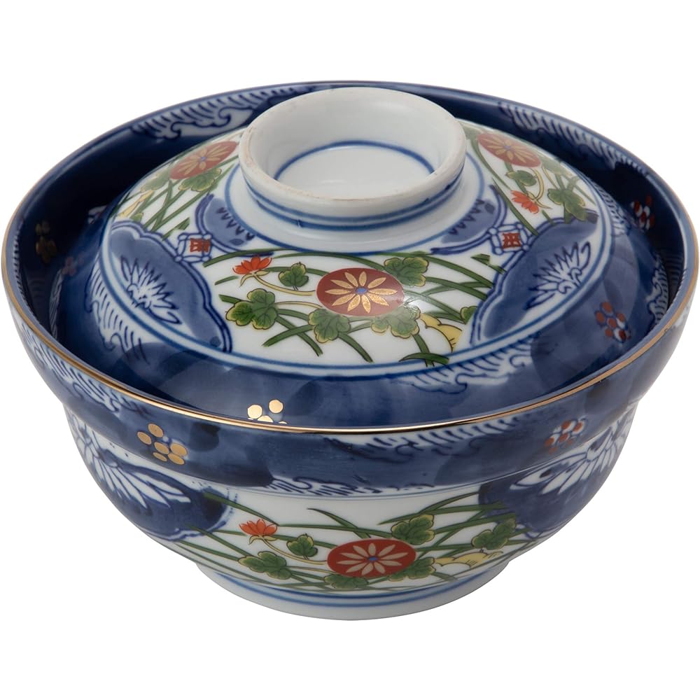 Set of 3 Old Imari Tekkadon [15.5 x 10.1cm 640g] [Lidded bowl] [Tendon, Katsudon, Oyakodon, Japanese tableware, restaurant, commercial use]