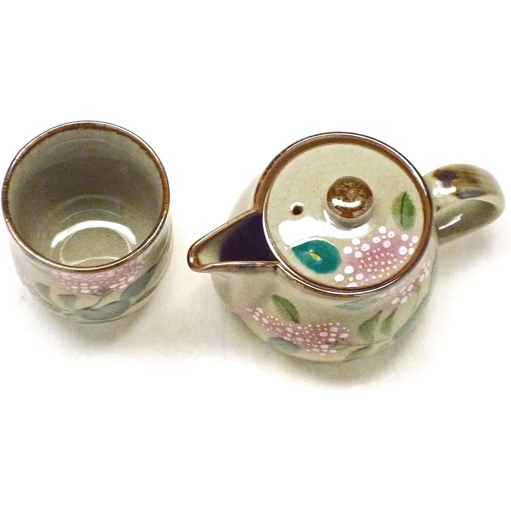 Kutani ware [tea utensils, teapot, teapot 2-piece set] small calyx hydrangea [back picture]