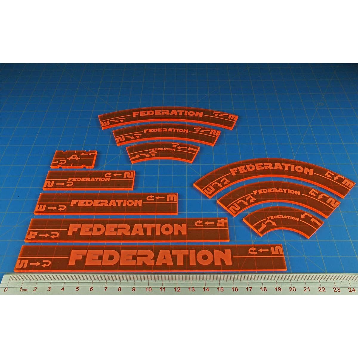 LITKO Space Fighter 2nd Edition Federation Control Gauge Set Fluorescent Orange (11)