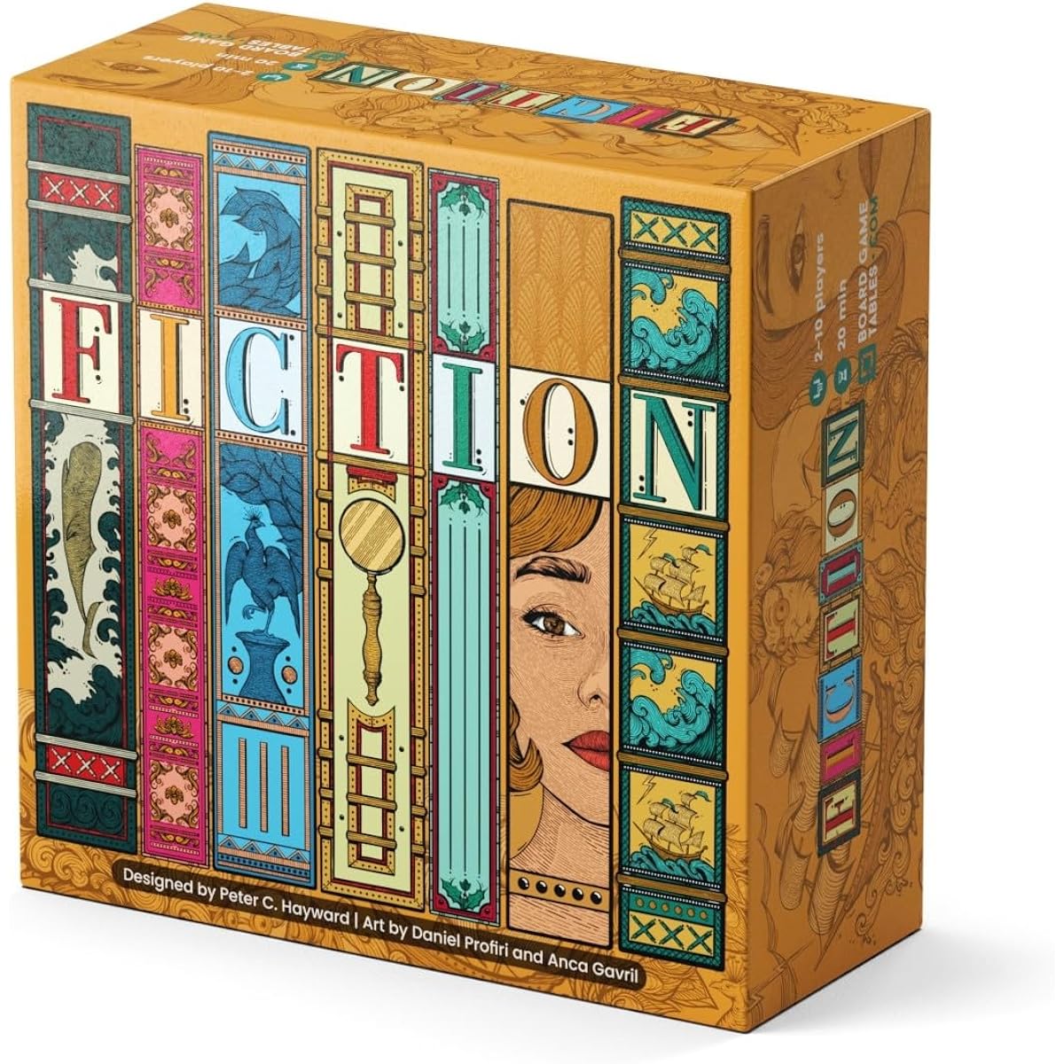 ALLPLAY Fiction - Word-Inspired Board Game for Adults and Families Deception for Adults and Families - Friendly and Fun Strategic Party Game Comes in a Small Travel Size Box (5" x 5" x 2")