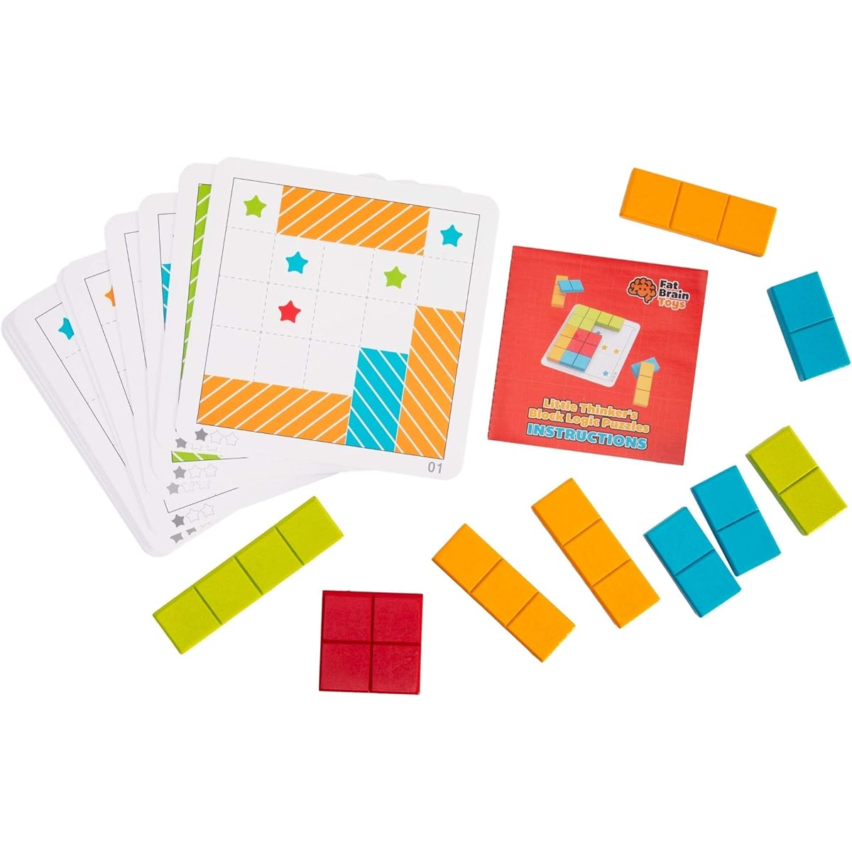 Fat Brain Toys Shape Game - Little Thinker's Block Logic Puzzle Brain Teaser for Ages 3 to 5
