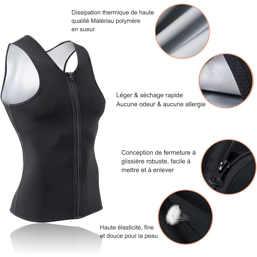 [Sawaiko] Top, Sauna Suit, Sauna Vest, Men's, Double Sweat, Stylish, Washable, Running, Training Wear, Athletic Wear, Waterproof, Increases Sweat Power, Sports, Running Wear, Stretch, Heat Storage, Increases Heat Retention