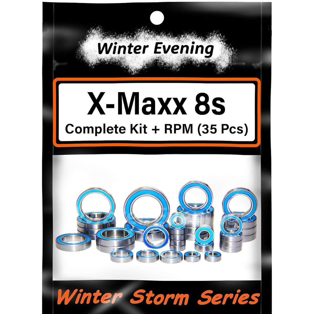 Winter Evening 8S Bearing Kit (35) for Traxxas XMAXX 8s + 2 Bonus Bearings for RPM Hubs