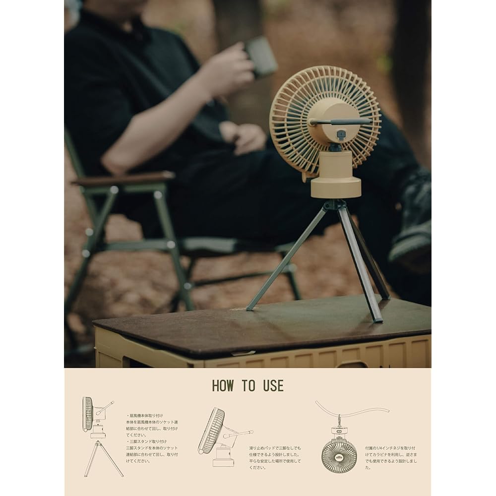 Cargo Container Multi-Spin CARGO CONTAINER Fan Wireless Swing Machine Circulator Outdoor Multi-Fan Camping USB Charging 1/4 Screw Compatible Comes with Exclusive Case
