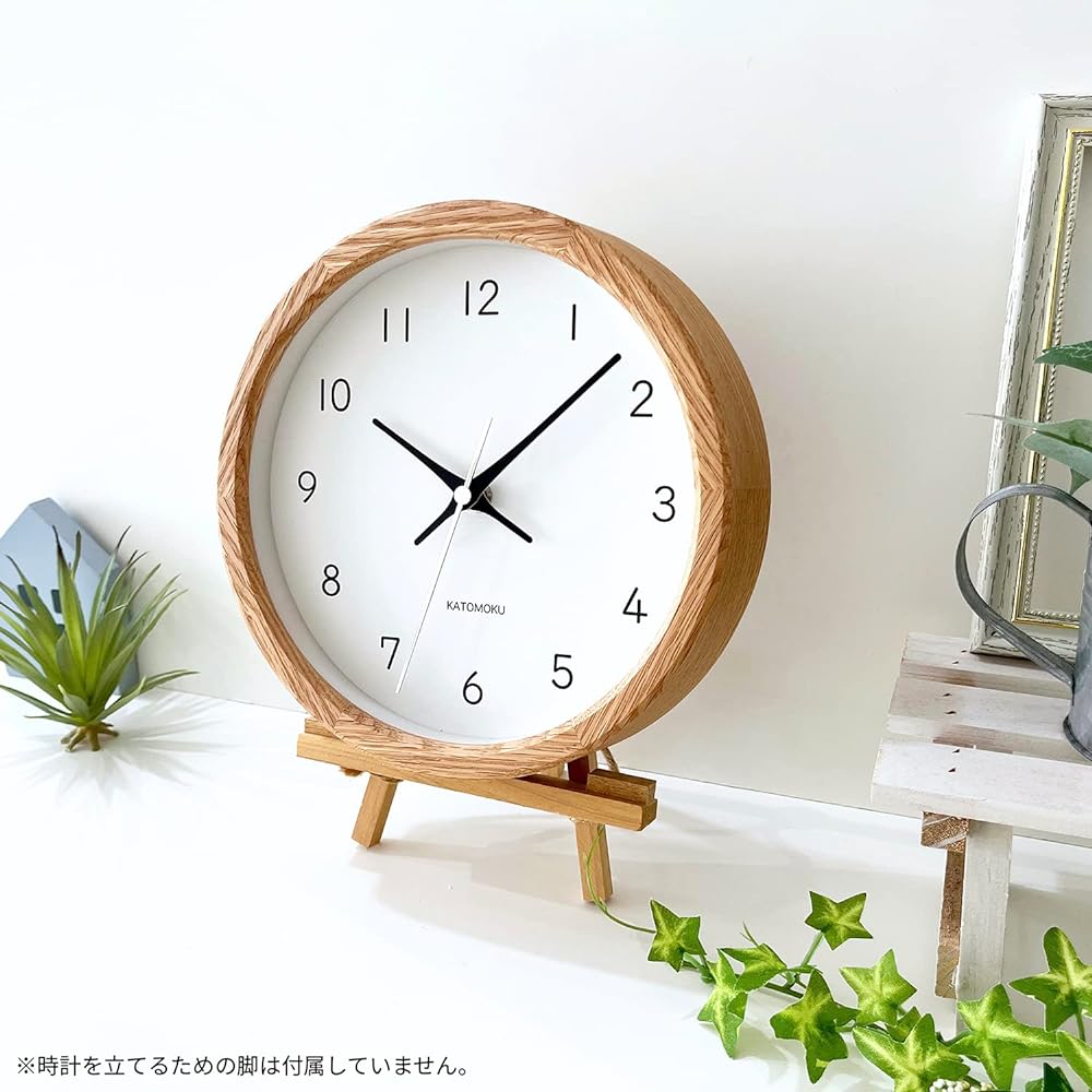 KATOMOKU Muku Clock 13 Oak Radio Clock Continuous Second Hand km-130OA φ220mm (Radio Clock)