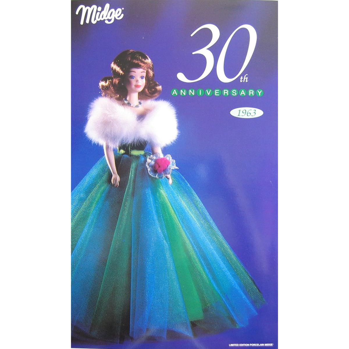 Barbie MIDGE 30th Anniversary PORCELAIN Doll 1963 Limited Edition w SHIPPER (1993)