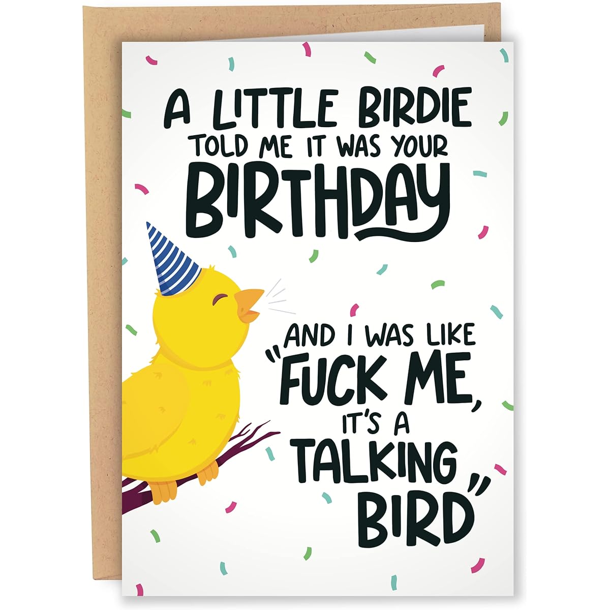 Sleazy Greetings Funny Birthday Cards for Men and Women | Little Birdie Told Me It Was Your Birthday Card for His Her 21st 30th 40th 60th Birthday Cards