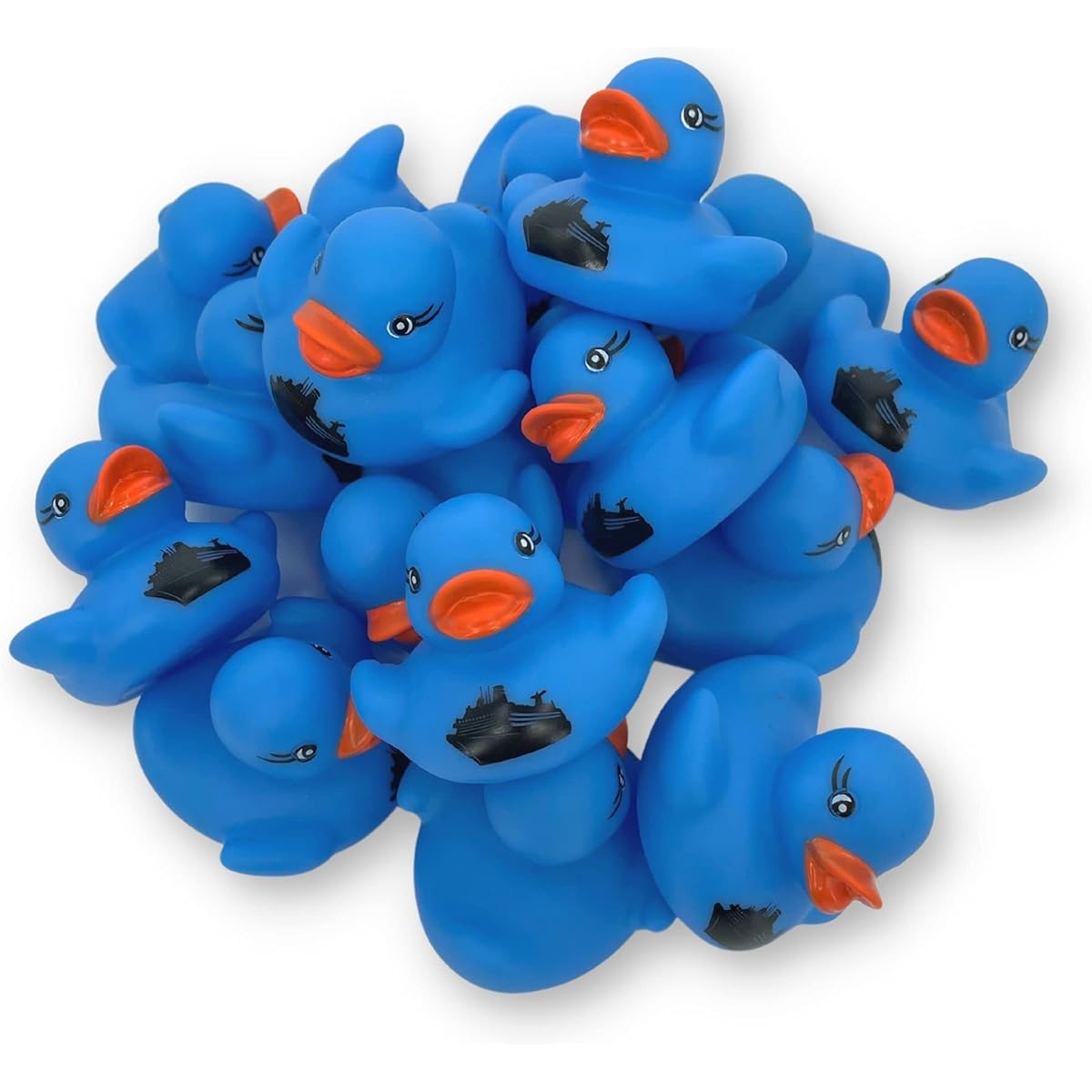 Cruise Ship Cruising Duck Rubber Duck | Bulk 20 Pack | Rubber Ducky 2.25" Width 1.75" Height | Use with Cruising Duck Tag | Carnival Blue with Ship