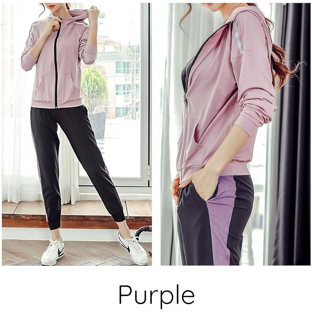 [VeroMan] Women's Jersey Top and Bottom Set, Long Sleeve Sportswear, 2-Piece Set, Gym ppi-wsi049