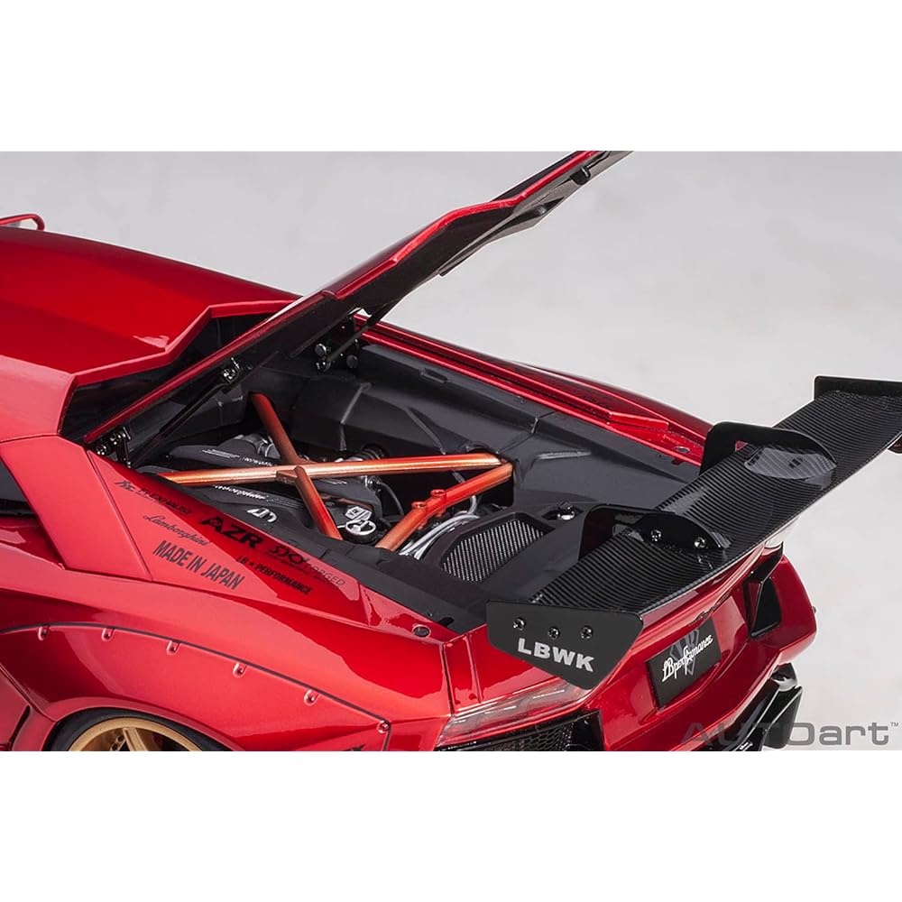 AUTOart 1/18 Liberty Walk LB-WORKS Lamborghini Aventador Limited Edition Hyper Red/Gold Accent Finished Product 79182