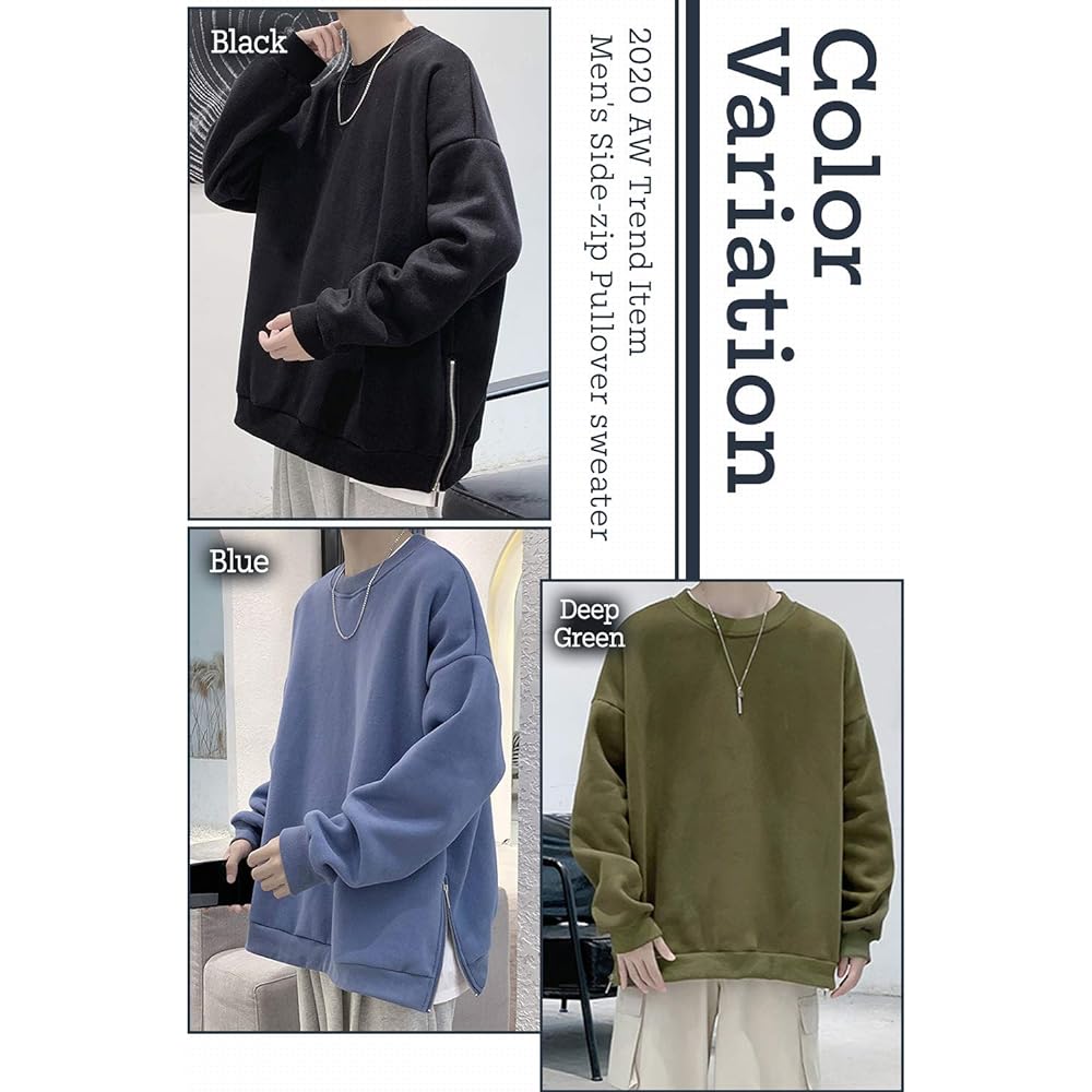 [Ridicolo] Side Zip Trainer Drop Shoulder Men's Spring M-2XL 5 Colors
