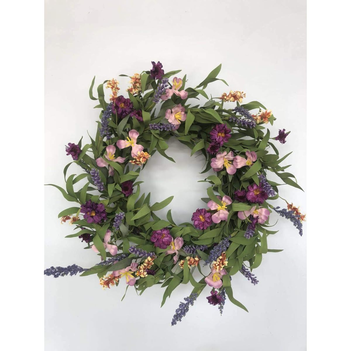 NeoL'artes 20 Inch Artificial Flower Wreath Colorful Spring Summer Wreath Flower Wreath Home Decoration Festival Celebration