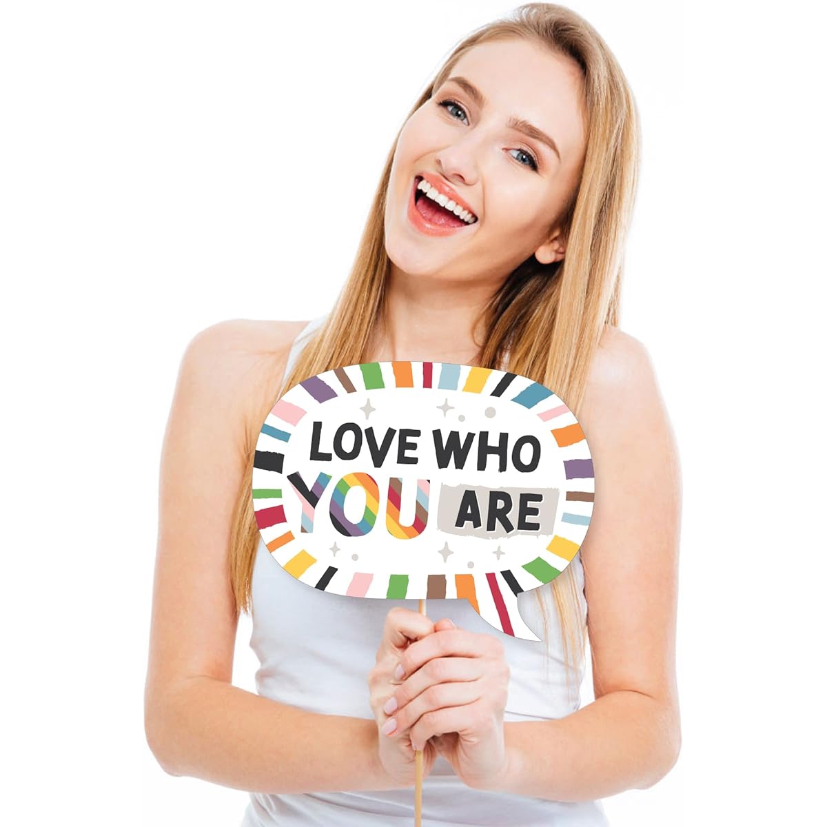 Big Dot of Happiness So Many Ways to Be Human Pride Party Photo Booth Props Kit 10 Pieces