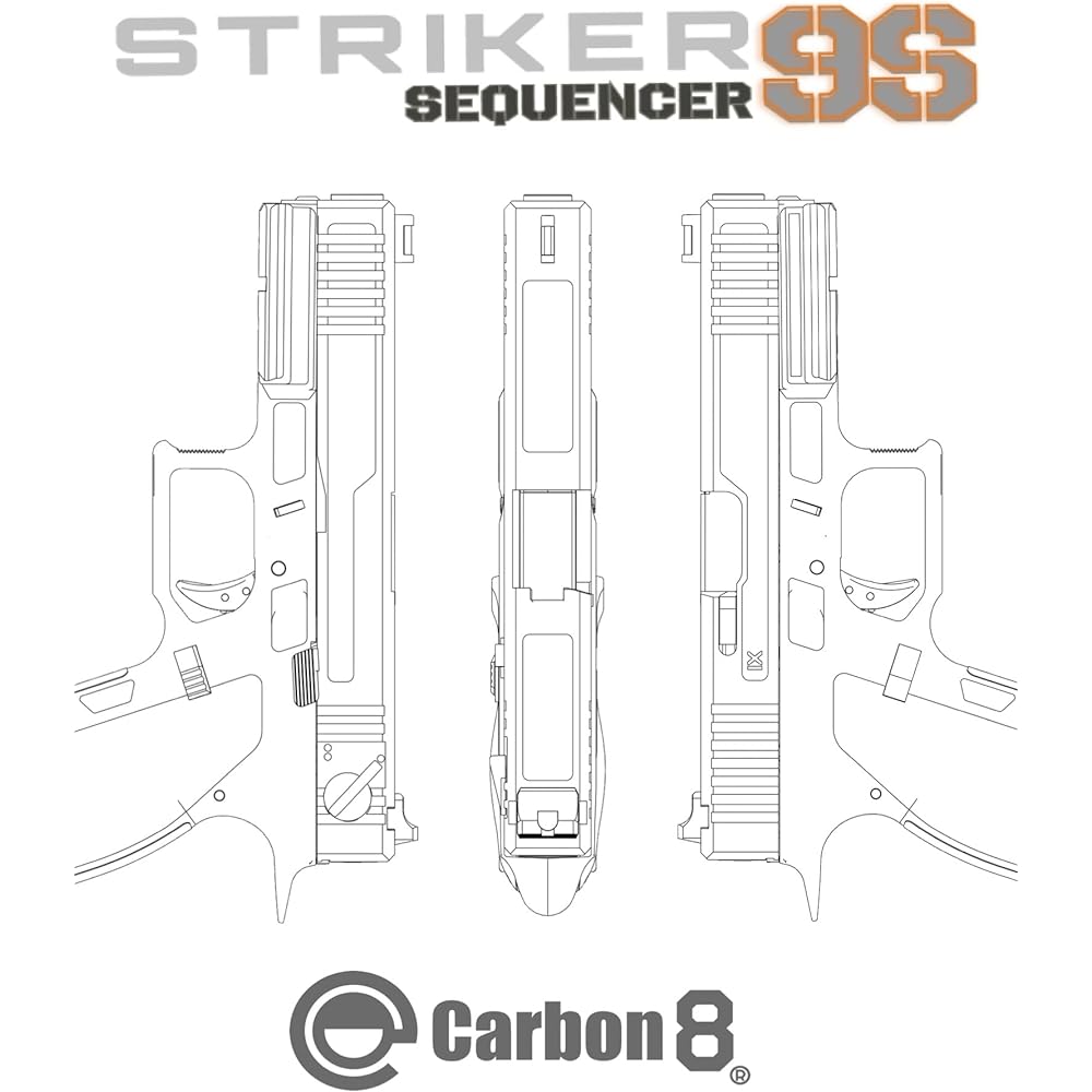 Carbon8 STRIKER-9S BK Striker 9S CO2 Blowback Handgun CB08 Black Gas Cartridge