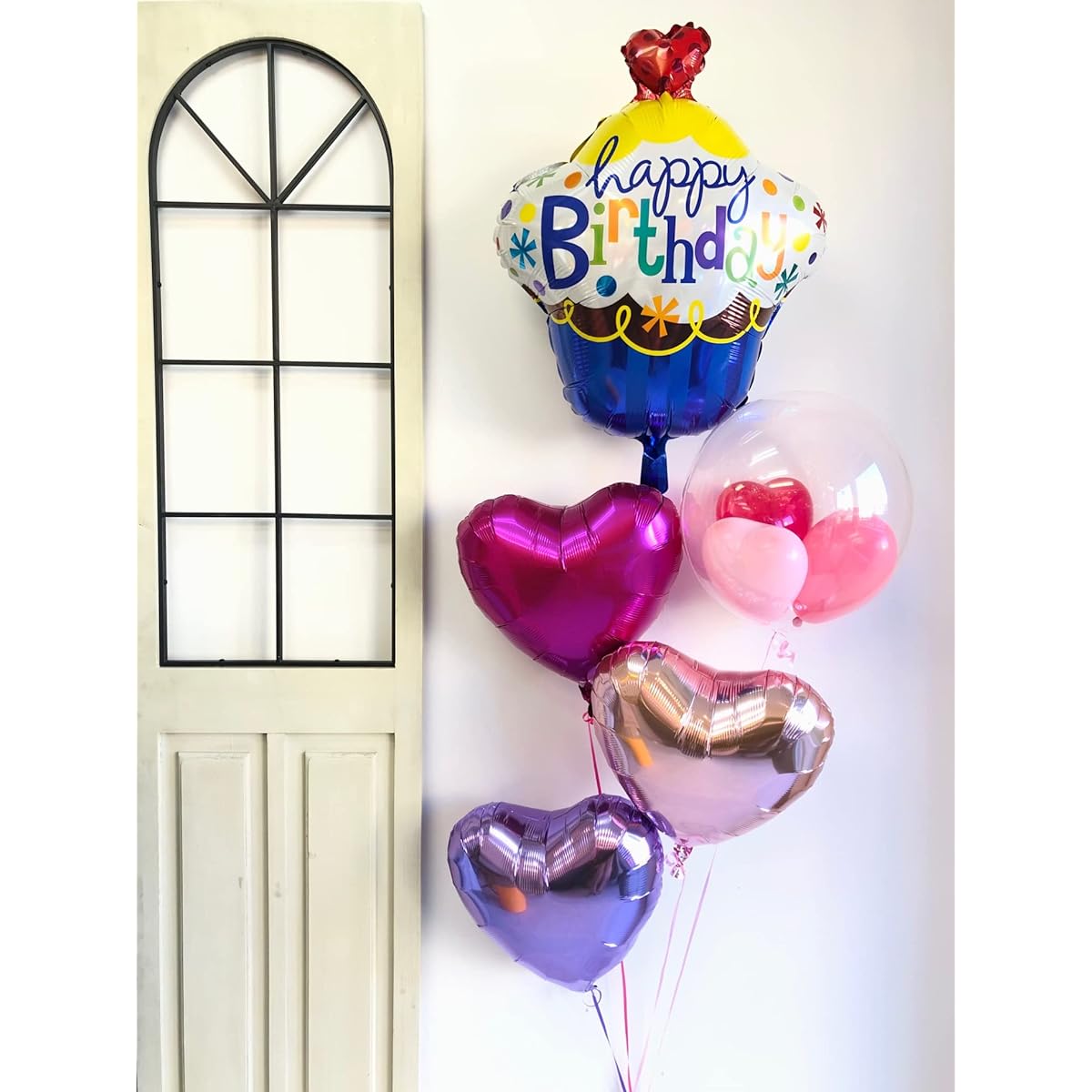 Floating balloons for birthdays, birthdays, cupcake blue, decorations, balloon gifts, presents, filled with helium gas