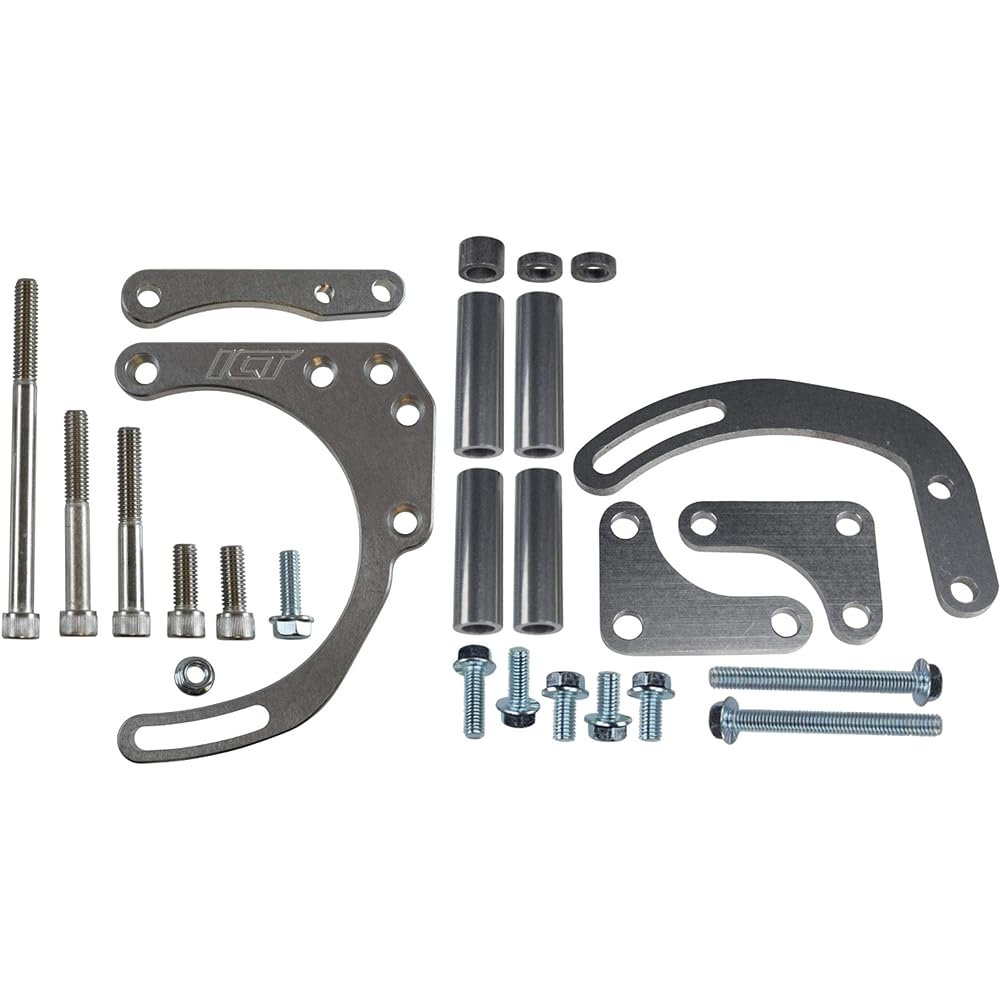 ICT Billet SBC Alternator/Power Steering Pump Accessory Drive Bracket Kit for Double Hump Head 305 327 350 383 5.0L 5.7L V8 Made in USA 551576