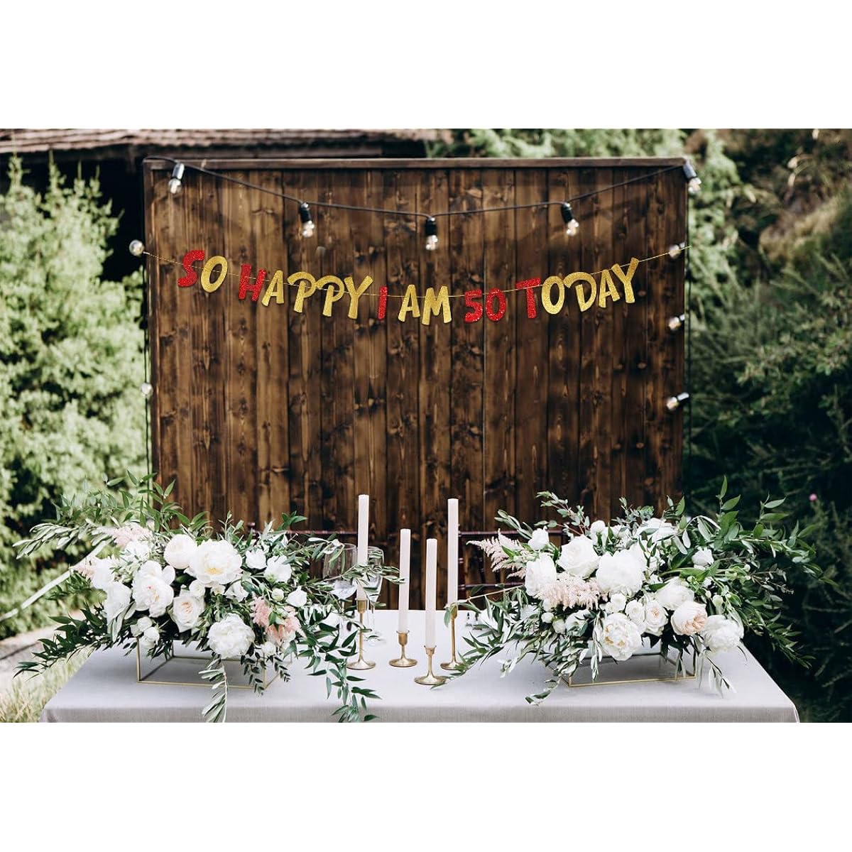 Funny 50th Birthday Gold Glitter Banner - Happy 50th Birthday Party Decorations