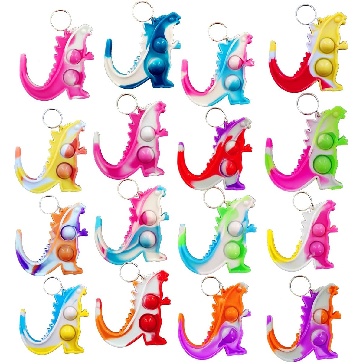 (Student Party Favors) Godzilla Mini Pop Fidget Gifts 20 Pack Holiday Boys Girls Kids Party Favors Classroom Student Prizes