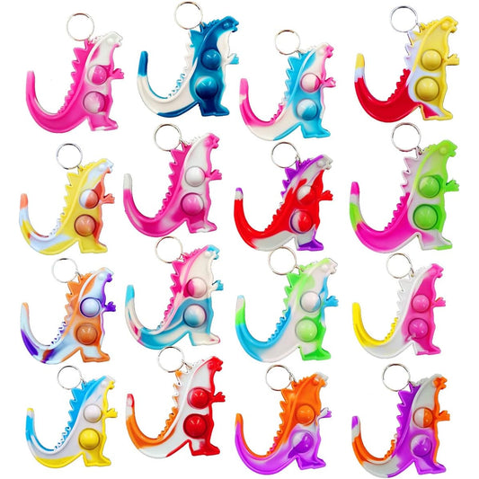 (Student Party Favors) Godzilla Mini Pop Fidget Gifts 20 Pack Holiday Boys Girls Kids Party Favors Classroom Student Prizes