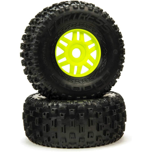 ARRMA dBoots 'Fortress' Tire Set Glued Green (Pair) - Z-ARA550068
