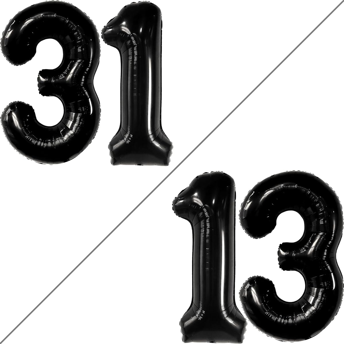 Black Number 31 Foil Balloon