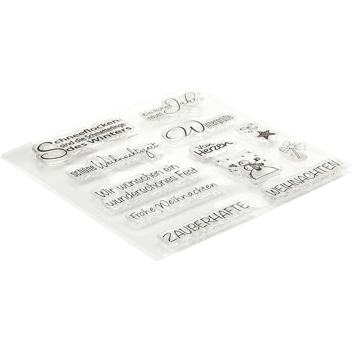 Rayher 59841000 Clear Stamps "Christmas/Winter", clear, transparent, Christmas stamp, Merry Christmas stamp, silicone stamp winter