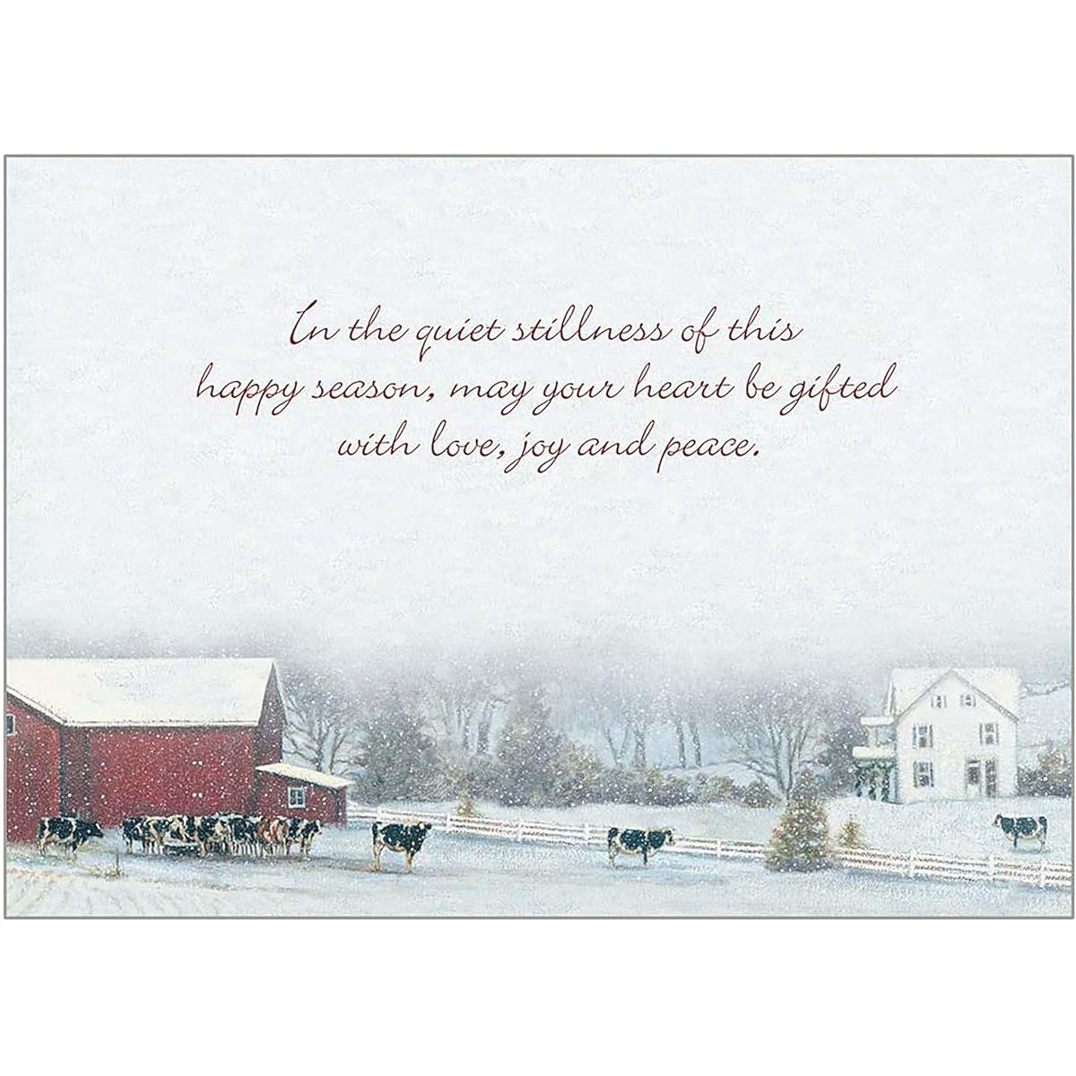 Legacy Cardinal Visitors White 7 x 6 Paper Boxed Christmas Holiday Cards, Set of 20