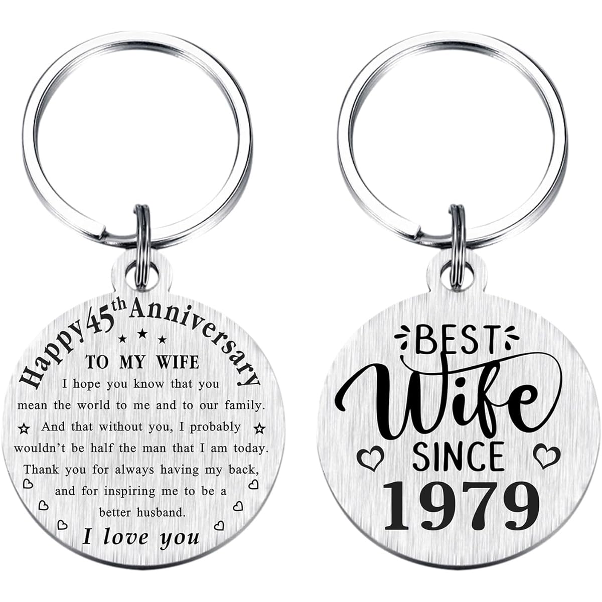 TANWIH 45th Wedding Anniversary Keychain Gift for Wife 1978 45th Anniversary Decoration for Women