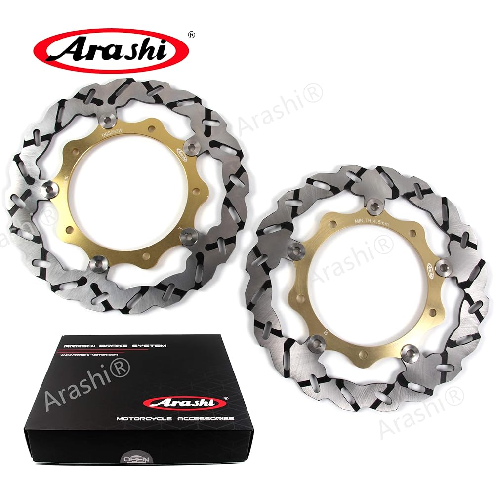 Arashi Front and Rear Brake Disc Rotor for Yamaha XP T-max530 Tmax530 T-max 530 2012-2015 / ABS 2012-2018 Motorcycle Replacement Accessories Gold