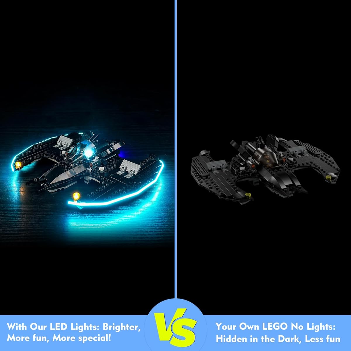 VONADO LED Light Kit for LEGO Batwing Batman vs Joker 76265 Creative Lighting Set Accessories for Fans (Lights Only, No Model)