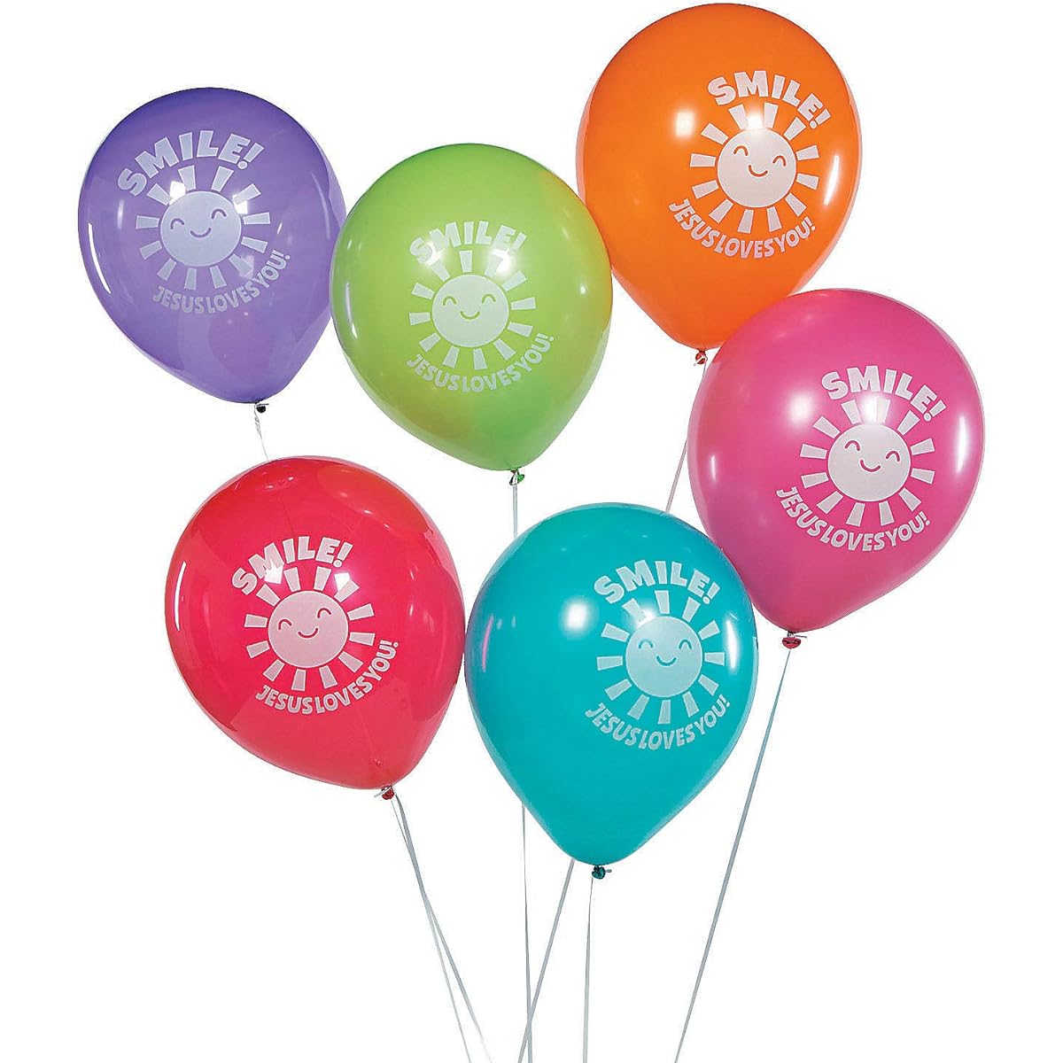 Fun Express - Smile Jesus Loves You Balloons - Party Decorations - Balloons - Latex Balloons - 144 Pieces