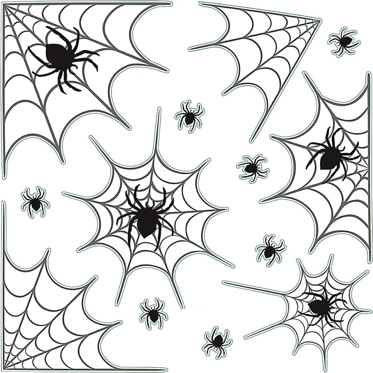 Amscan Haunted House Spider Web Halloween Trick Or Treat Party Decorations, Black/White, 17" x 12"