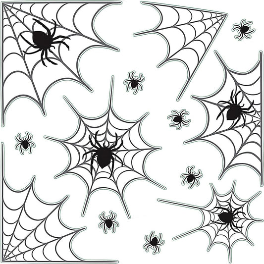 Amscan Haunted House Spider Web Halloween Trick Or Treat Party Decorations, Black/White, 17" x 12"
