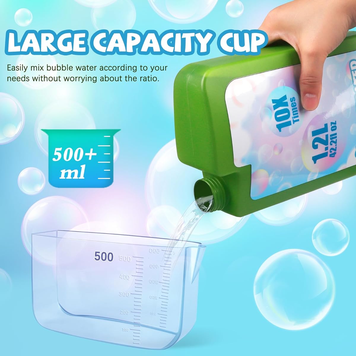 Bubble Concentrate for Bubble Machine, 1.2L/44oz, Bubble Refill for Kids, Bubble Solution Refill for Bubble Gun, Giant Bubble Wand, Bubble Gun Blower, Birthday Party Favors