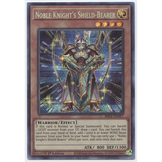 Noble Knight's Shield-BROL-EN017-Secret Rare-First Edition.