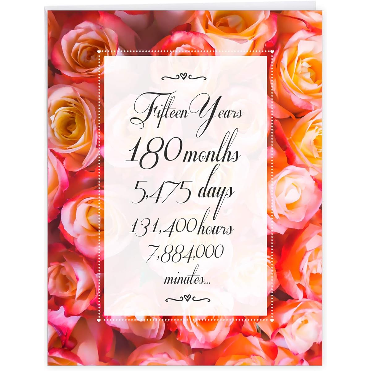 NobleWorks - 15th Wedding Anniversary Card (8.5 x 11 Inches) - Jumbo Card for 15 Years Old, Huge Congratulations to the Couple - Number of Years 15 J9436MAG-US