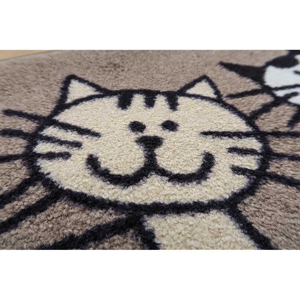 Entrance mat thin wash+dry Three Cats greige 50×75 cm