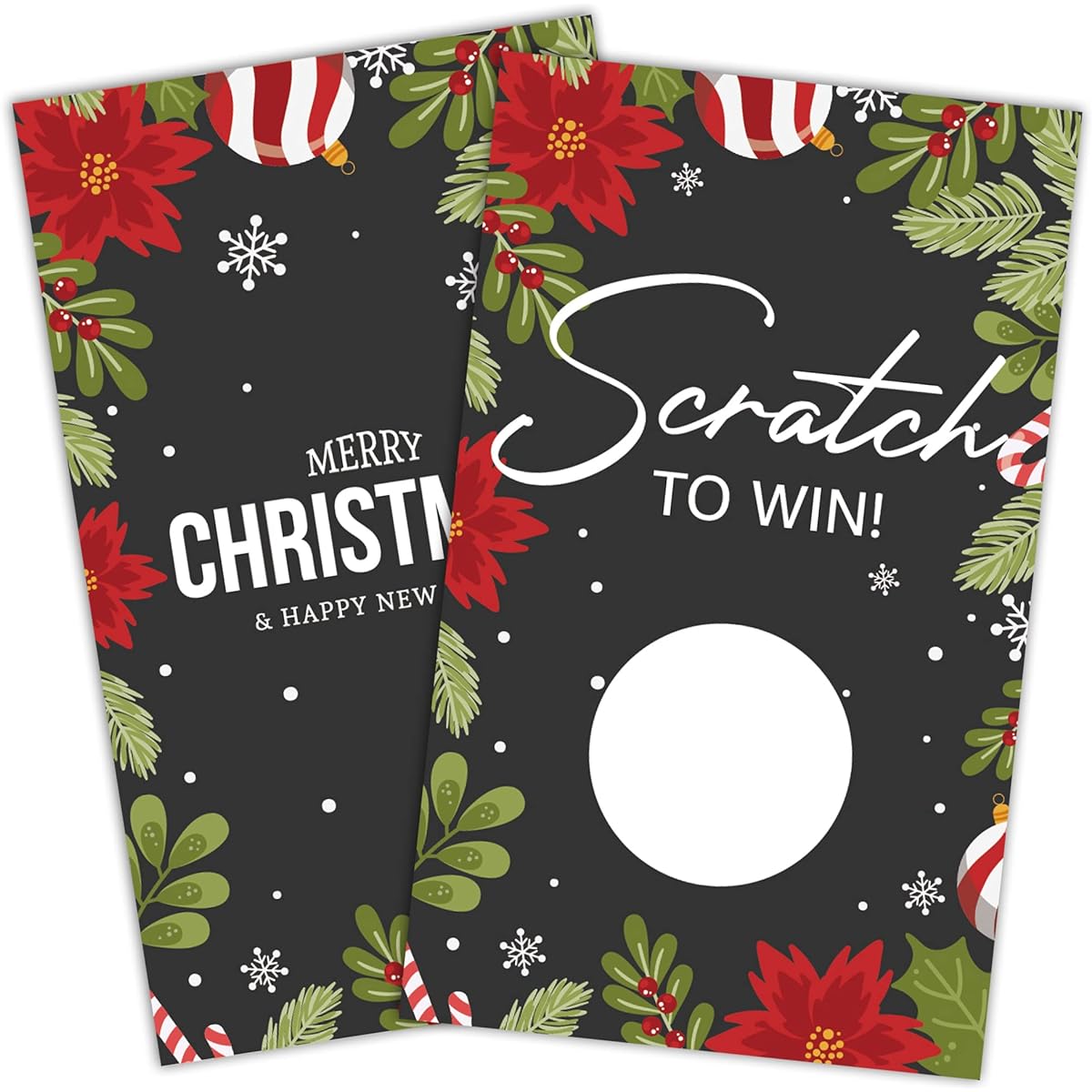 50 Pack Christmas Scratch Off Game Cards, Christmas Party Scratch Game, Merry Christmas Party Supplies for Groups/Kids/Adults/Christmas Party Games for Holidays/Bridal Shower/Baby Shower(HiMo155)