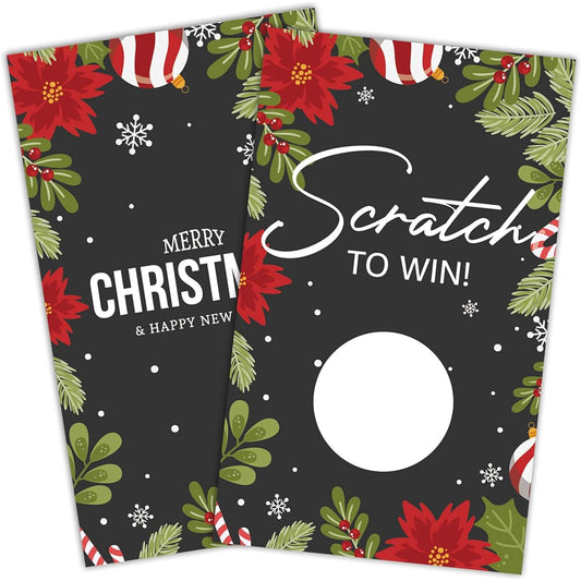 50 Pack Christmas Scratch Off Game Cards, Christmas Party Scratch Game, Merry Christmas Party Supplies for Groups/Kids/Adults/Christmas Party Games for Holidays/Bridal Shower/Baby Shower(HiMo155)
