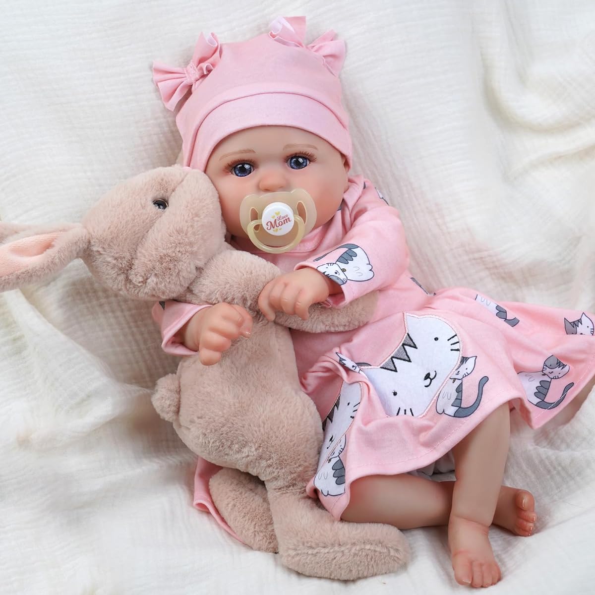 BABESIDE Reborn Baby Doll, 22 Inch Real Life Baby Girl Doll with Soft Body Flexible Limbs, Realistic Newborn Baby Doll for Ages 3+