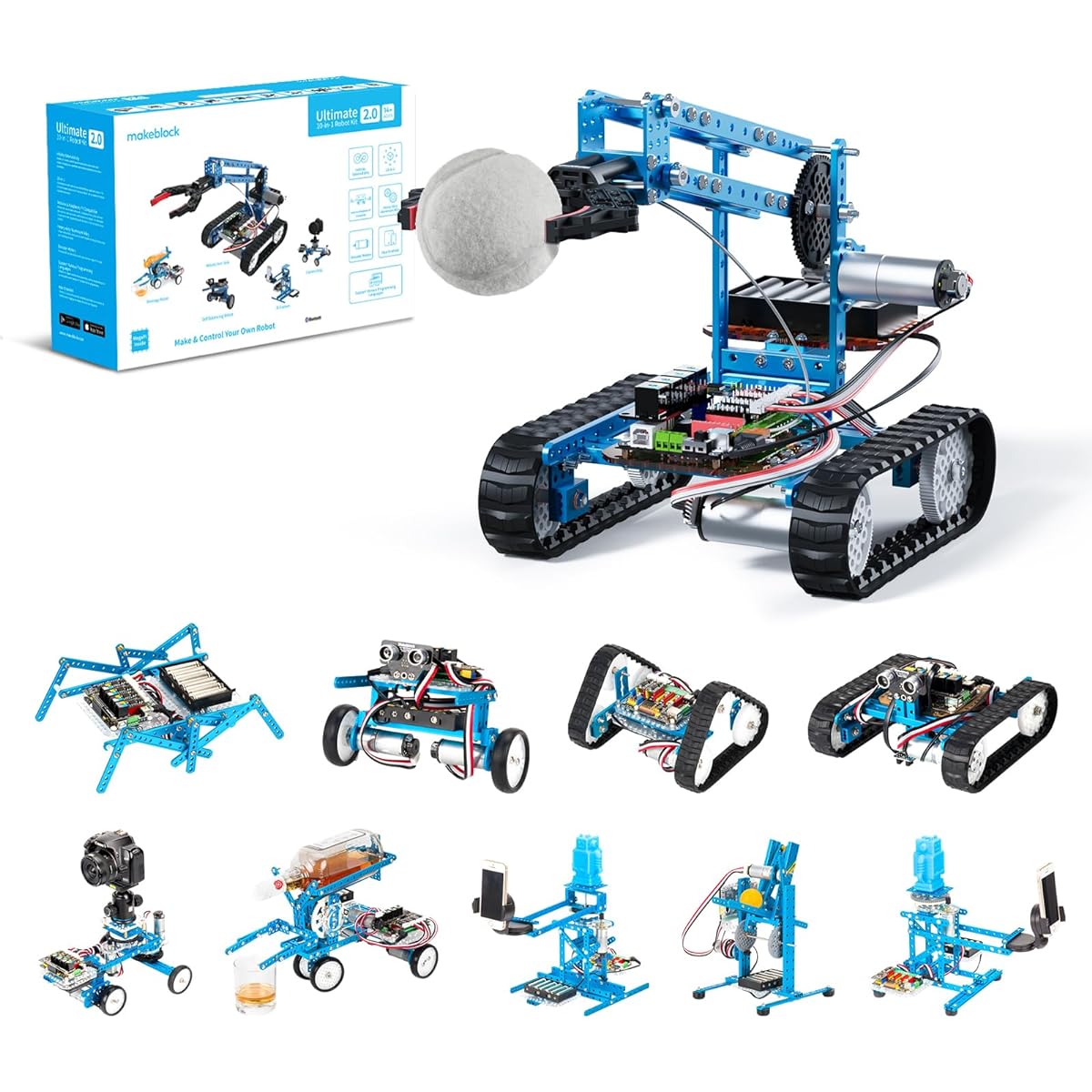 Makeblock mBot Ultimate Robot Arm 10-in-1 STEM Education DIY Robot Kit Compatible with Arduino C Python Raspberry Pi Scratch Assembled Robot App Remote Control Programming Toy for Students 12 and Up Adults Gift Japanese Instruction Manual