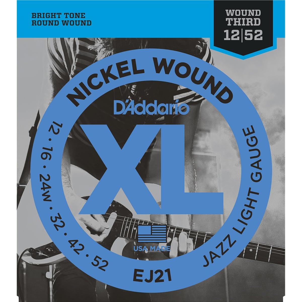 D'Addario Electric Guitar Strings Nickel Jazz Light .012-.052 EJ21 x 10 Set [Domestic Genuine Product]