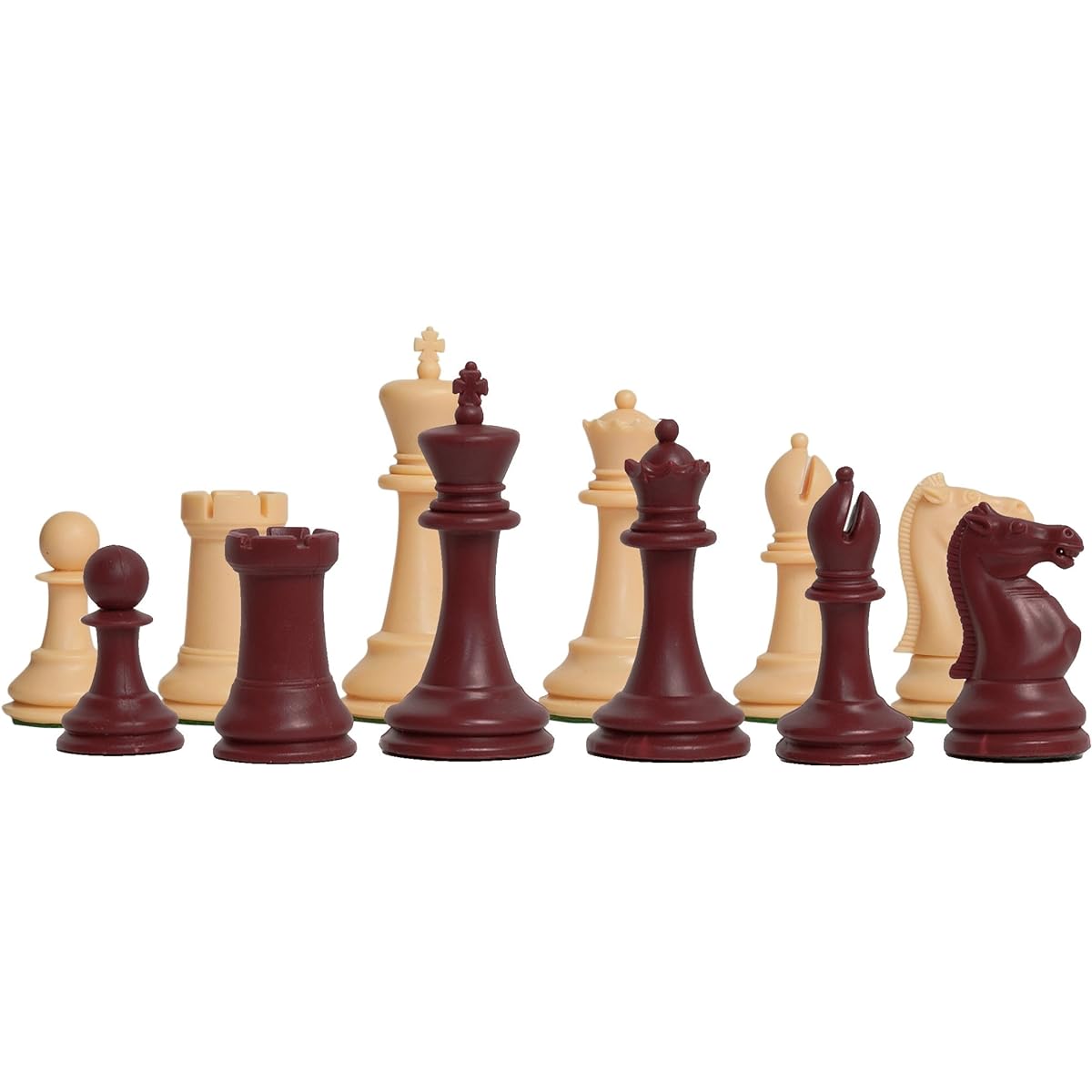 The House of Staunton - Marshall Plastic Chess Set - Pieces Only - 3.75 Inch - Red & Natural