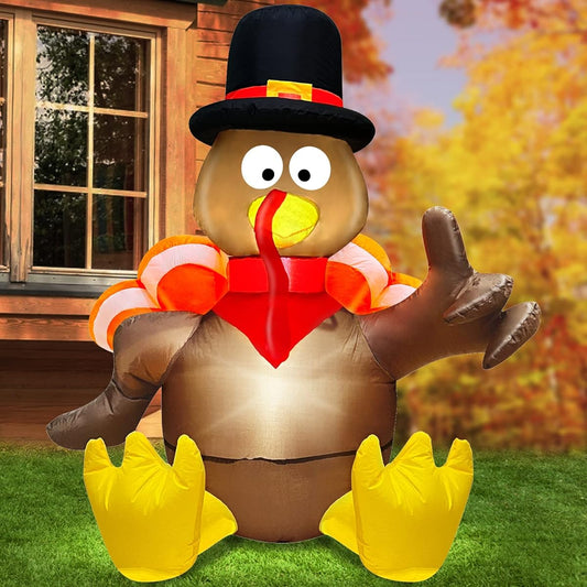 TURNMEON Thanksgiving Decorations Inflatable Turkey 3.5ft Cute Thanksgiving Fall Decor