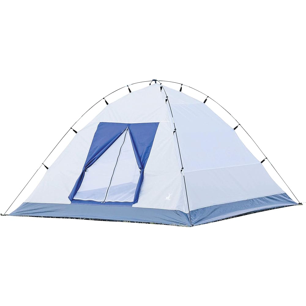 CAPTAIN STAG Tent Crescent Dome Tent Dome Shape [For 3 People] Waterproof, Lightweight, Compact Design Includes Storage Bag and 4 Pegs, Uses Glass Fiber Pole