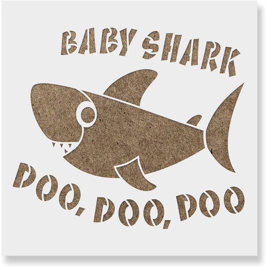 Baby Shark Stencil - Reusable Stencils for Painting - DIY Baby Shark Home Decor