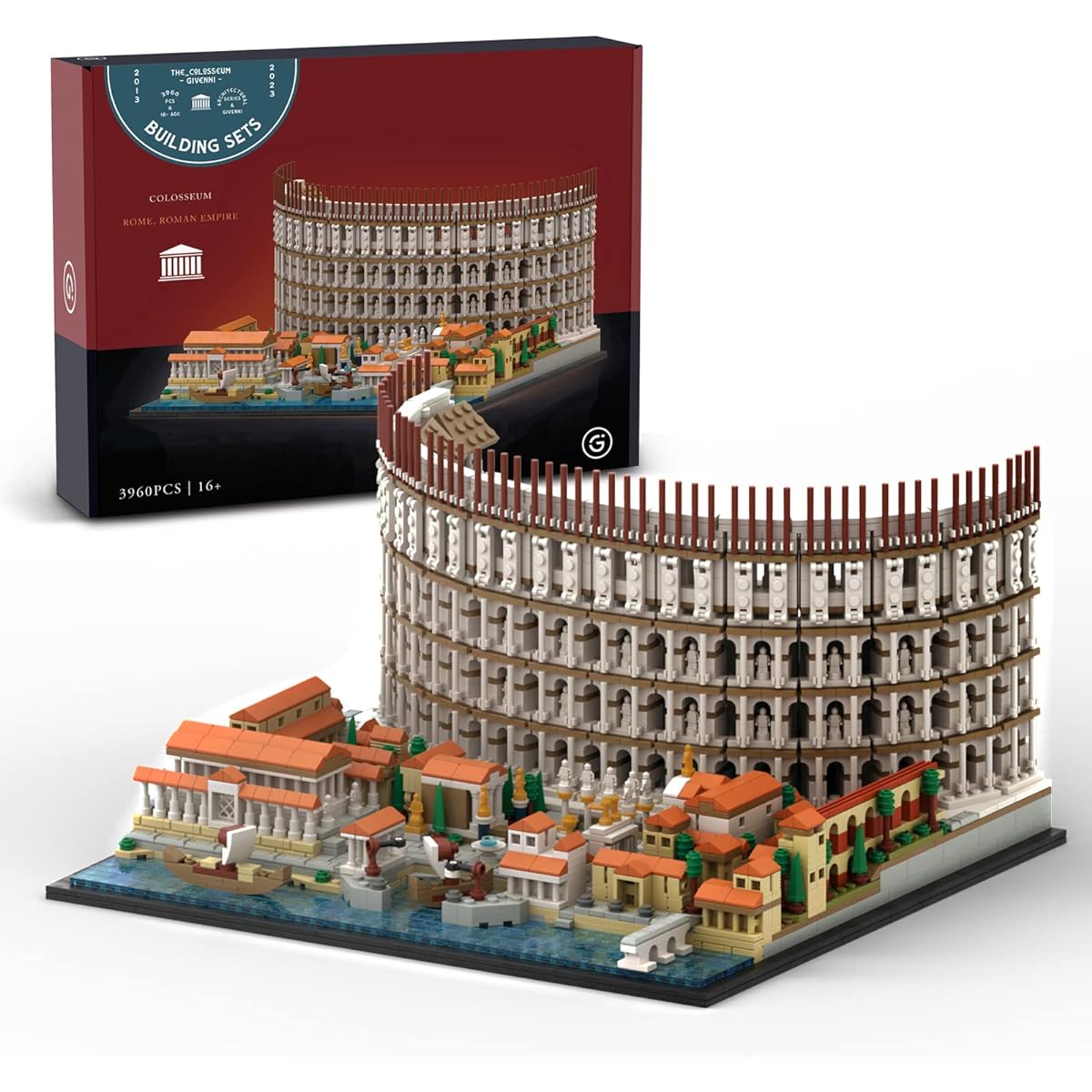 Givenni Architecture Rome Coliseum Building Set; Collectible Model for Adults; Compatible with Lego (3989 Pieces)